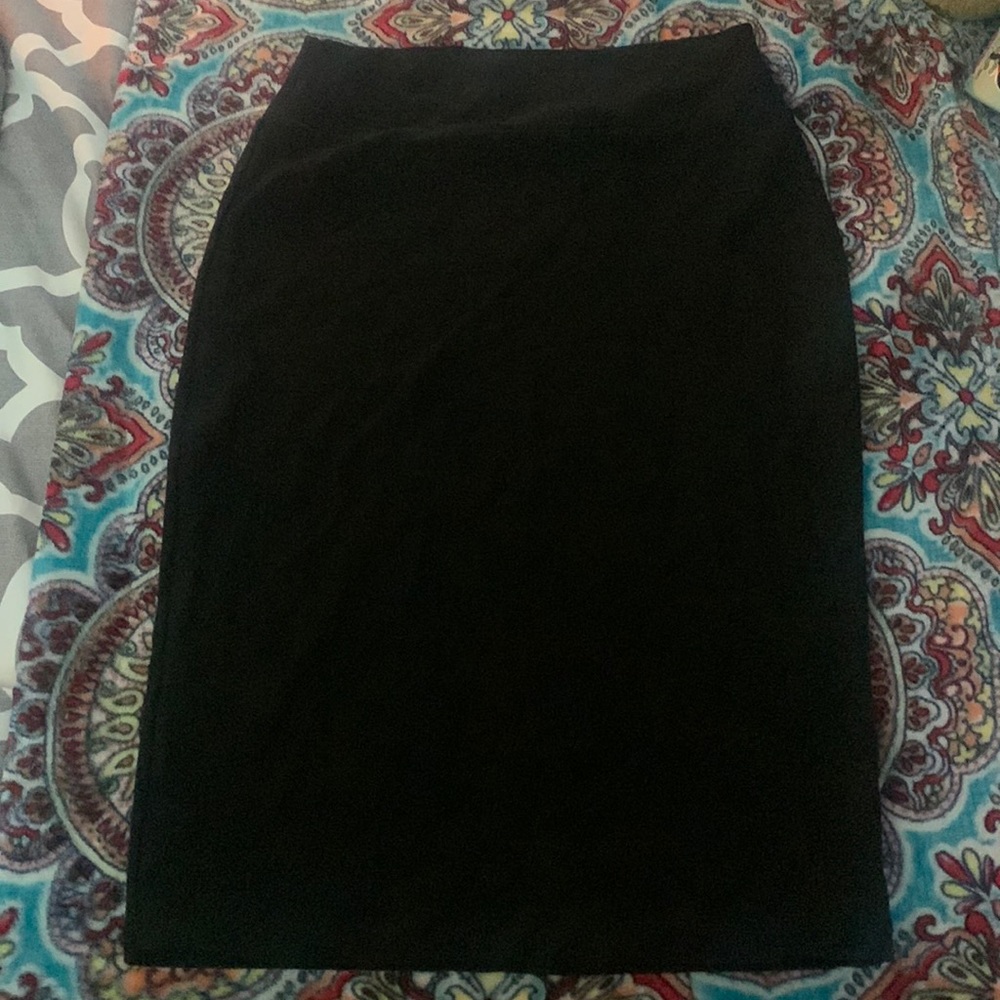 Black Stretchy Elastic Pencil Skirt